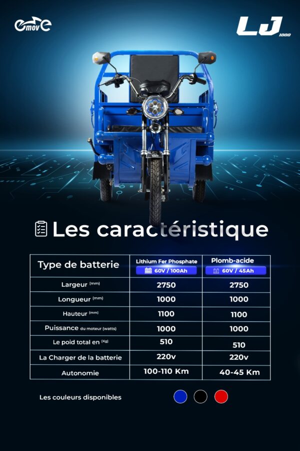 Triporteur LJ Lithium 105 ah